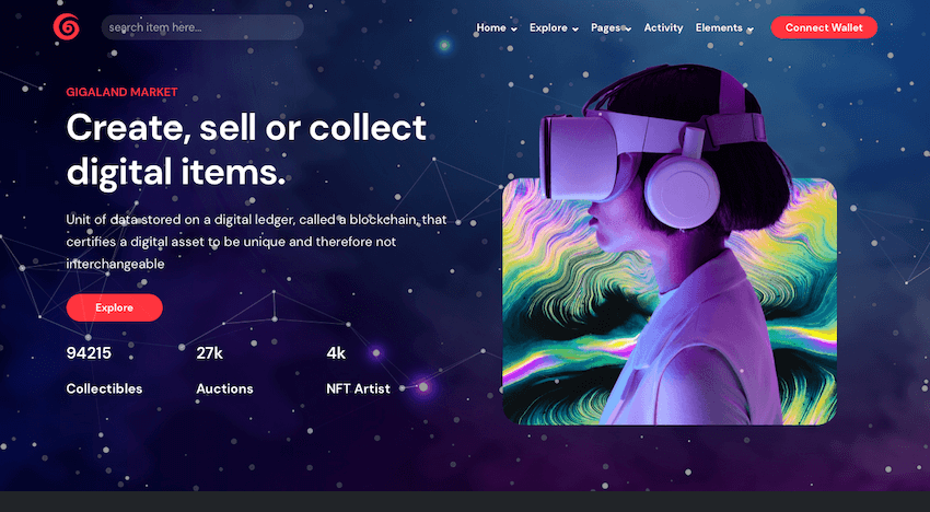 Gigaland - NFT Marketplace Template