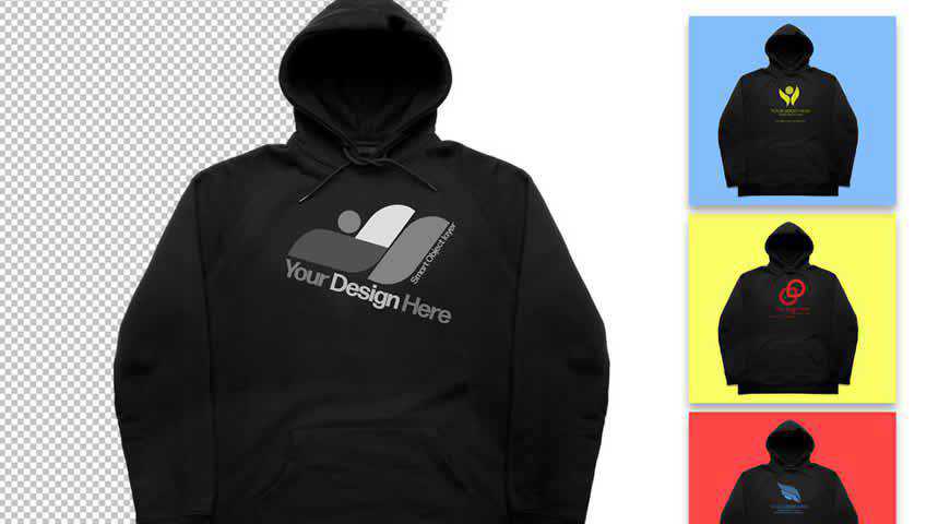 Black Hoodie Photoshop PSD Mockup Template