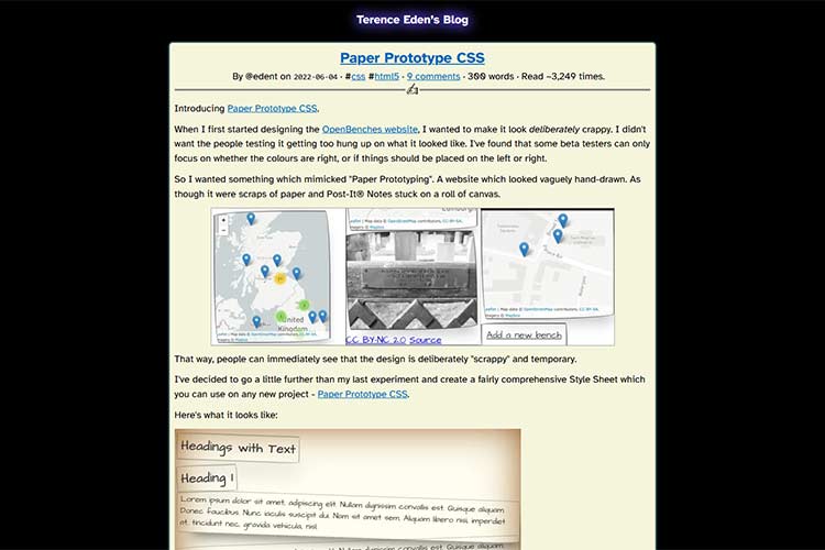 Example from Paper Prototype CSS
